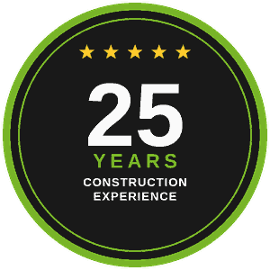 25 Years Construction Experience trust badge