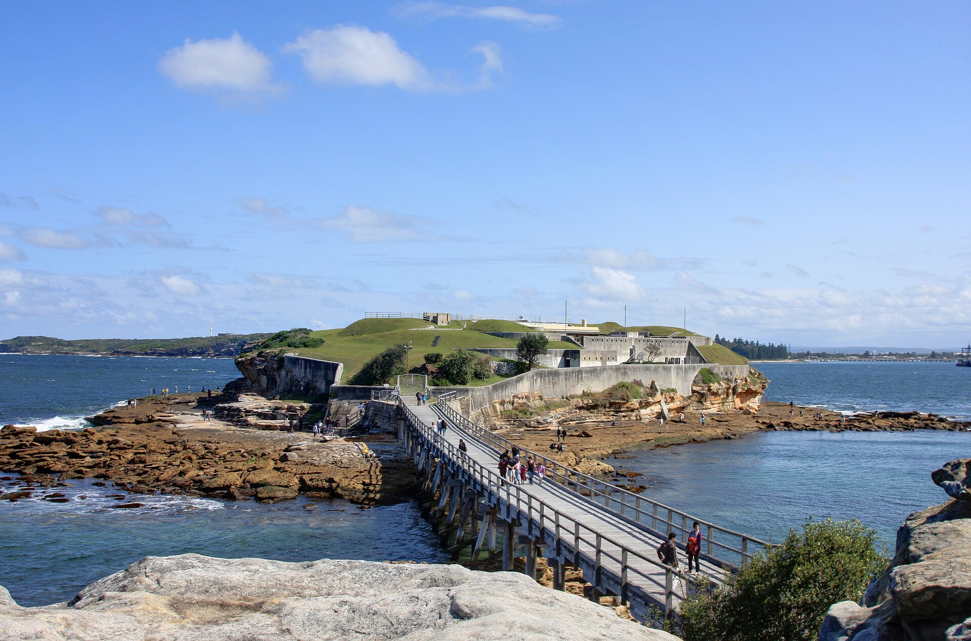 Bare Island fort connected by a footbridge at La Perouse, Sydney
