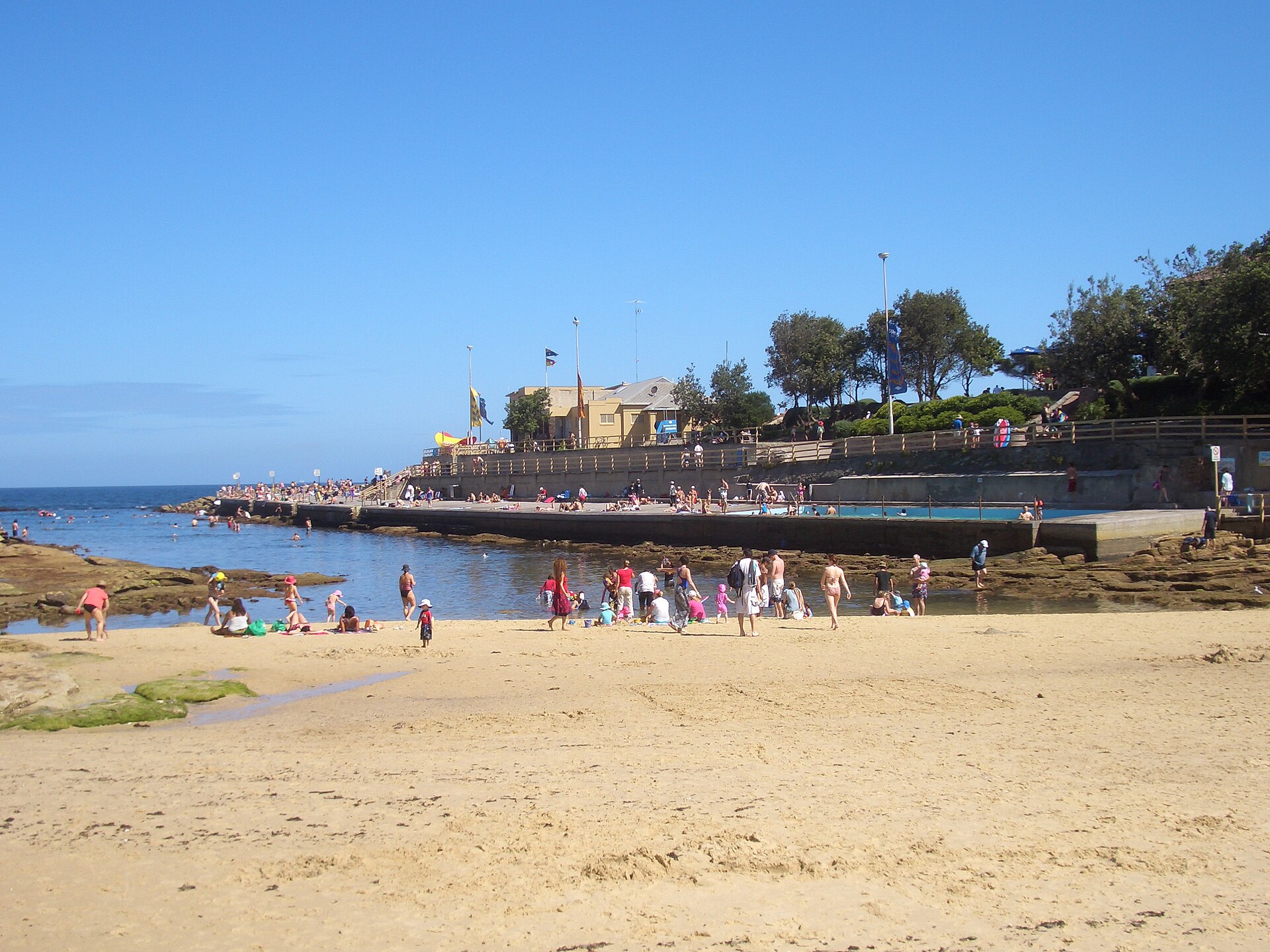 Clovelly Beach and ocean pool with surrounding headland, Sydney