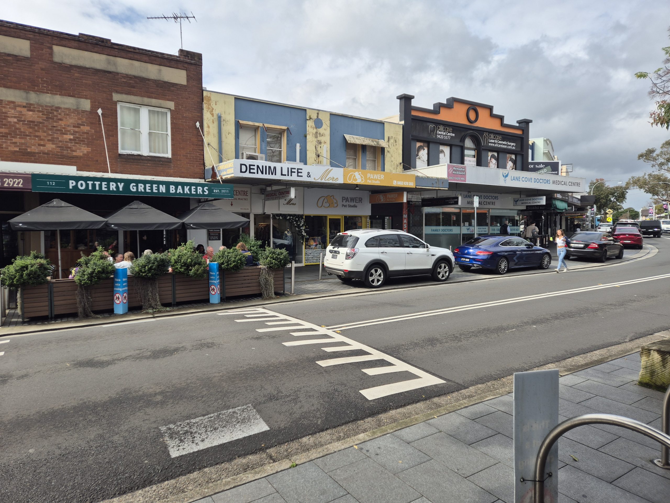 Shopfronts with awnings along Longueville Road, Lane Cove