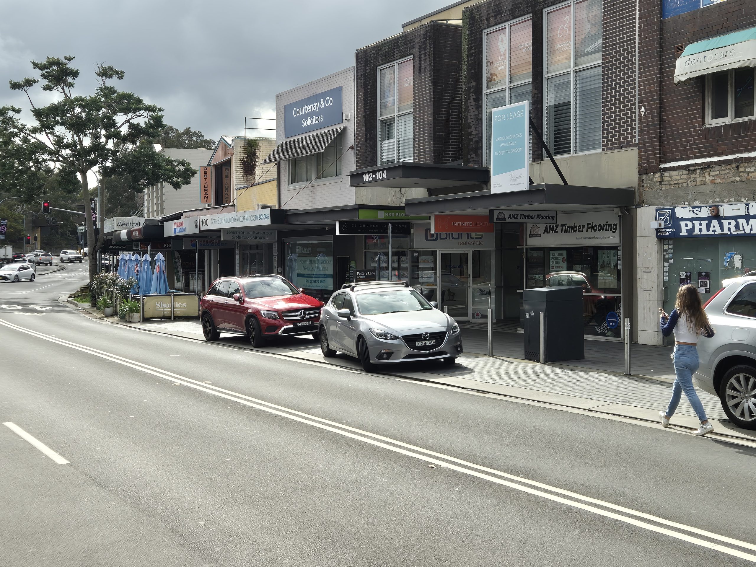 Shopfront awnings along Longueville Road, Lane Cove