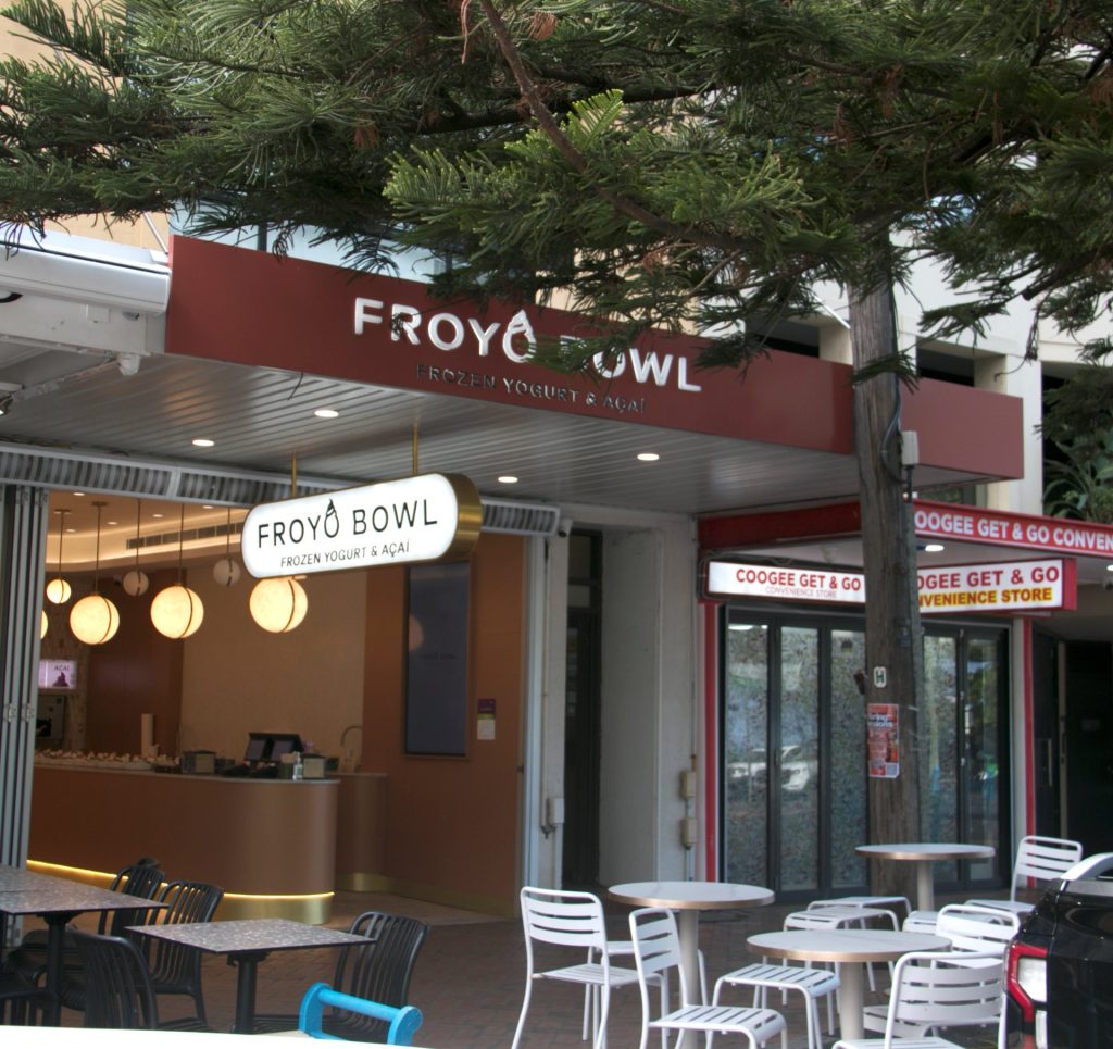 Froyo Bowl shop awning in Coogee